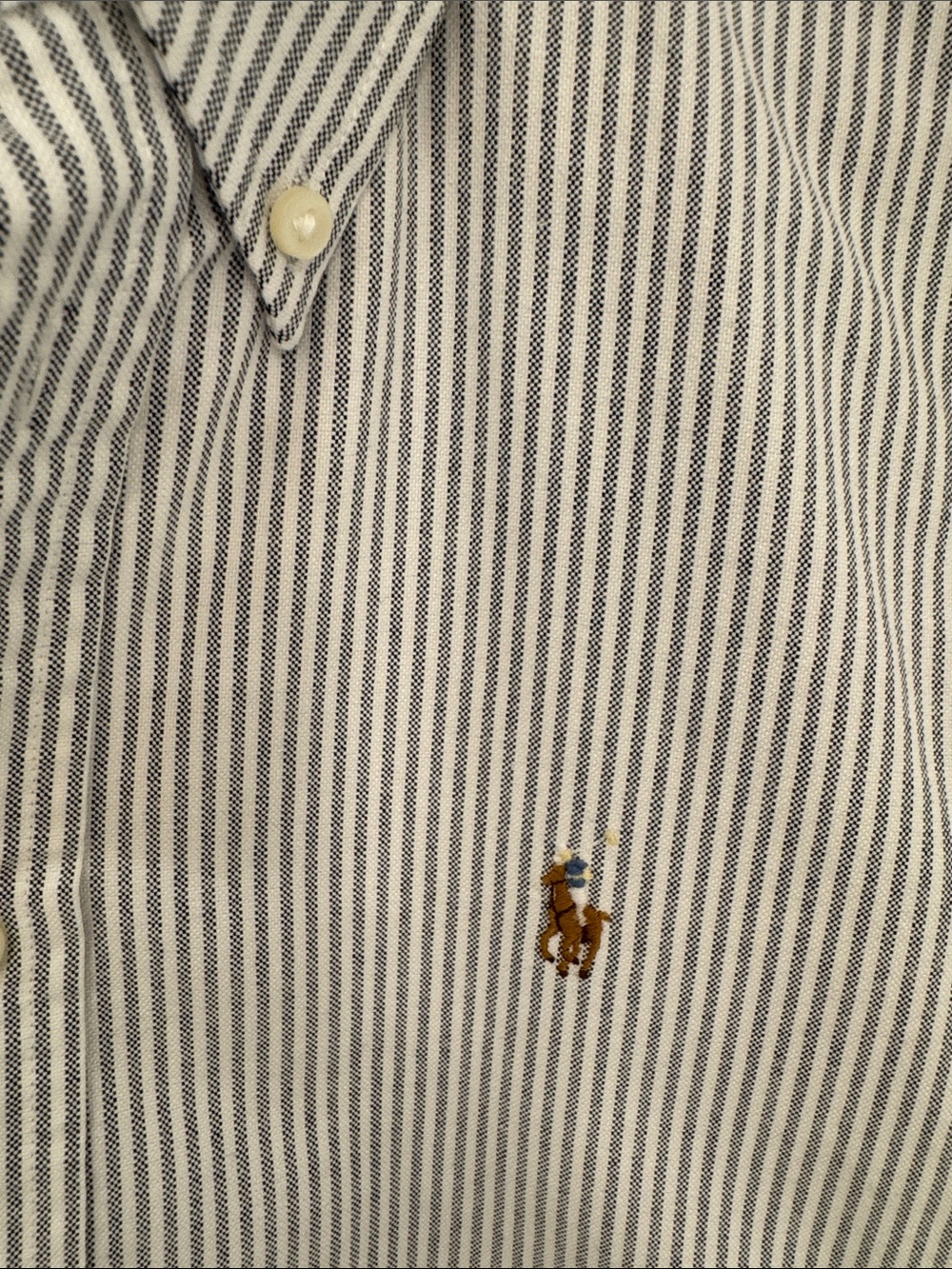 Classic and timeless Polo Ralph Lauren black-and-white striped button-down M - Picture 4 of 11